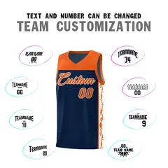 Navy Side Pattern Sports Uniform Basketball Jersey 4