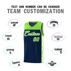 Navy Side Pattern Sports Uniform Basketball Jersey 4