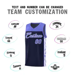 Navy Side Pattern Sports Uniform Basketball Jersey 4