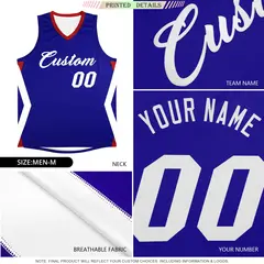 Navy Side Rhombus Graffiti Pattern Basketball Jersey 6