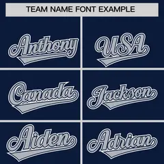 Navy Silver Color Block Authentic Baseball Jersey 3
