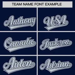 Navy Silver Edge Color Block Baseball Jersey 3