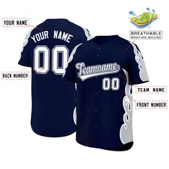 Navy Silver Flame Outline Side Pattern Basketball Jersey 2