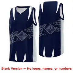 Navy Silver Snake Scale Venomous Fang Graffiti Basketball Jersey 6