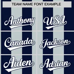 Navy Silver Stripe Two-Button Softball Jersey 3