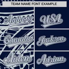 Navy Silver Tribal Split Baseball Jersey 3
