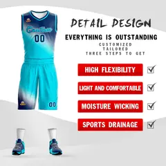 Navy Sky Blue Gradient Fashion Sports Basketball Jersey 2