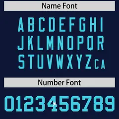 Navy Sky Blue Sequin Lettering Football Jersey 4