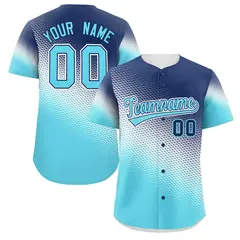 Navy Sky Blue Tiny Spot Gradient Authentic Baseball Jersey