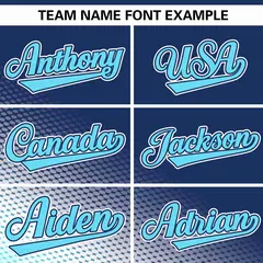 Navy Sky Blue Tiny Spot Gradient Authentic Baseball Jersey 3