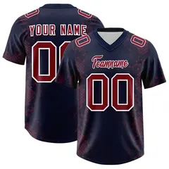 Navy Snakeskin Graffiti Pattern Authentic Football Jersey 1