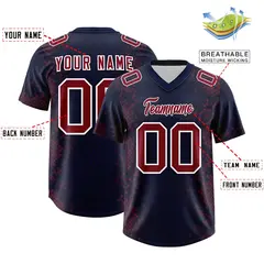 Navy Snakeskin Graffiti Pattern Authentic Football Jersey 2