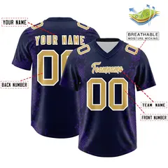 Navy Snakeskin Graffiti Pattern Authentic Football Jersey 2