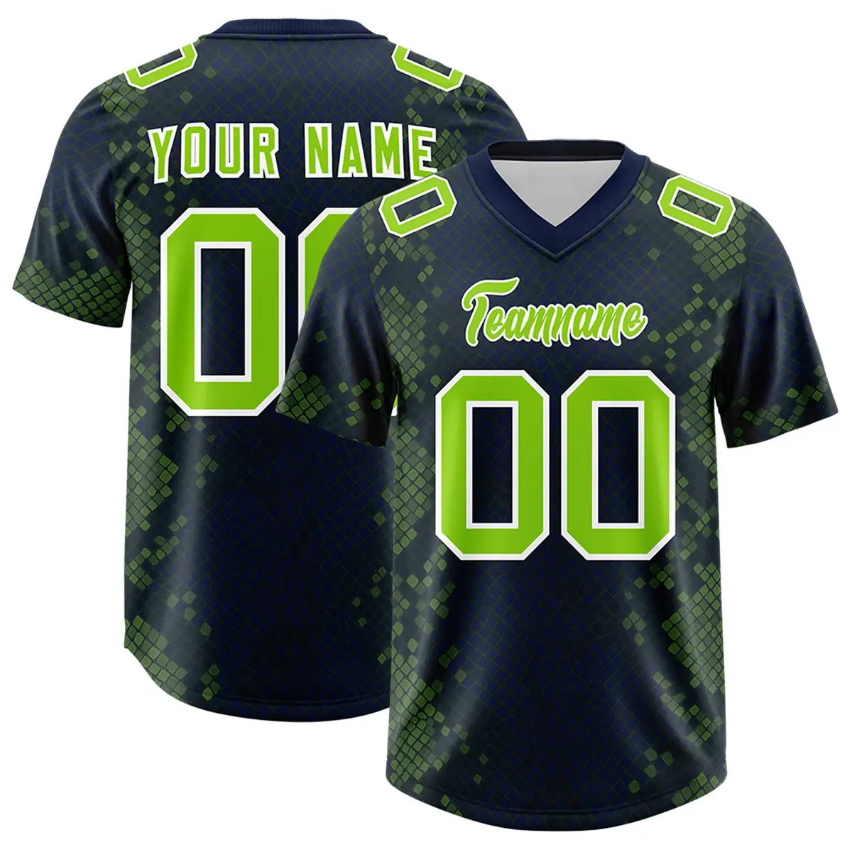 Navy Snakeskin Graffiti Pattern Authentic Football Jersey