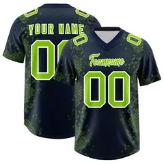 Navy Snakeskin Graffiti Pattern Authentic Football Jersey