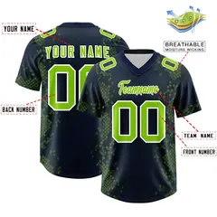Navy Snakeskin Graffiti Pattern Authentic Football Jersey 2