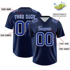 Navy Snakeskin Graffiti Pattern Authentic Football Jersey 2