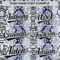 Navy Snakeskin Pattern Sleeveless Baseball Jersey 3