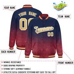 Navy Sparkle-Effect Varsity Letterman Baseball Jacket 2