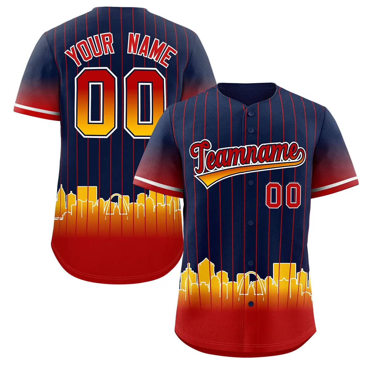 Navy St. Louis City Silhouette Baseball Jersey