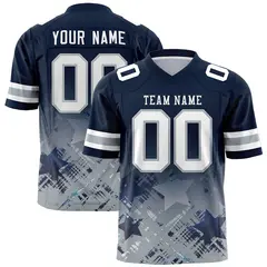 Navy Star Gradient Flag Football Jersey