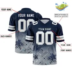 Navy Star Gradient Flag Football Jersey 2