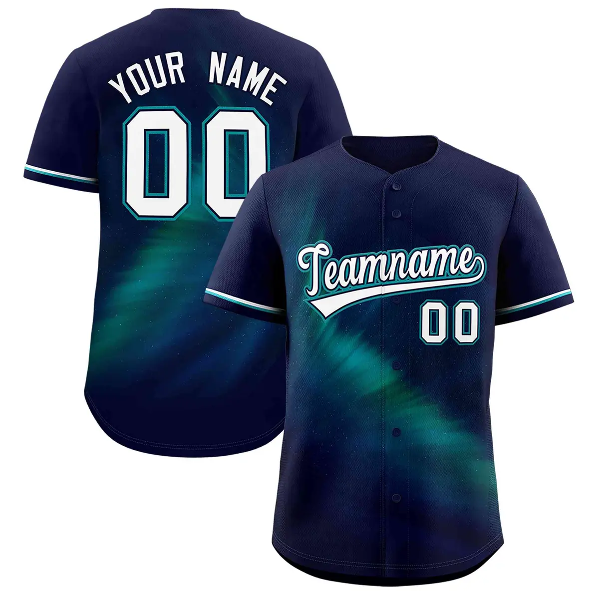 Navy Starburst Pattern Authentic Baseball Jersey