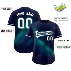 Navy Starburst Pattern Authentic Baseball Jersey 2
