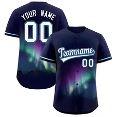 Navy Starburst Pattern Authentic Baseball Jersey
