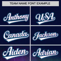 Navy Starburst Pattern Authentic Baseball Jersey 3