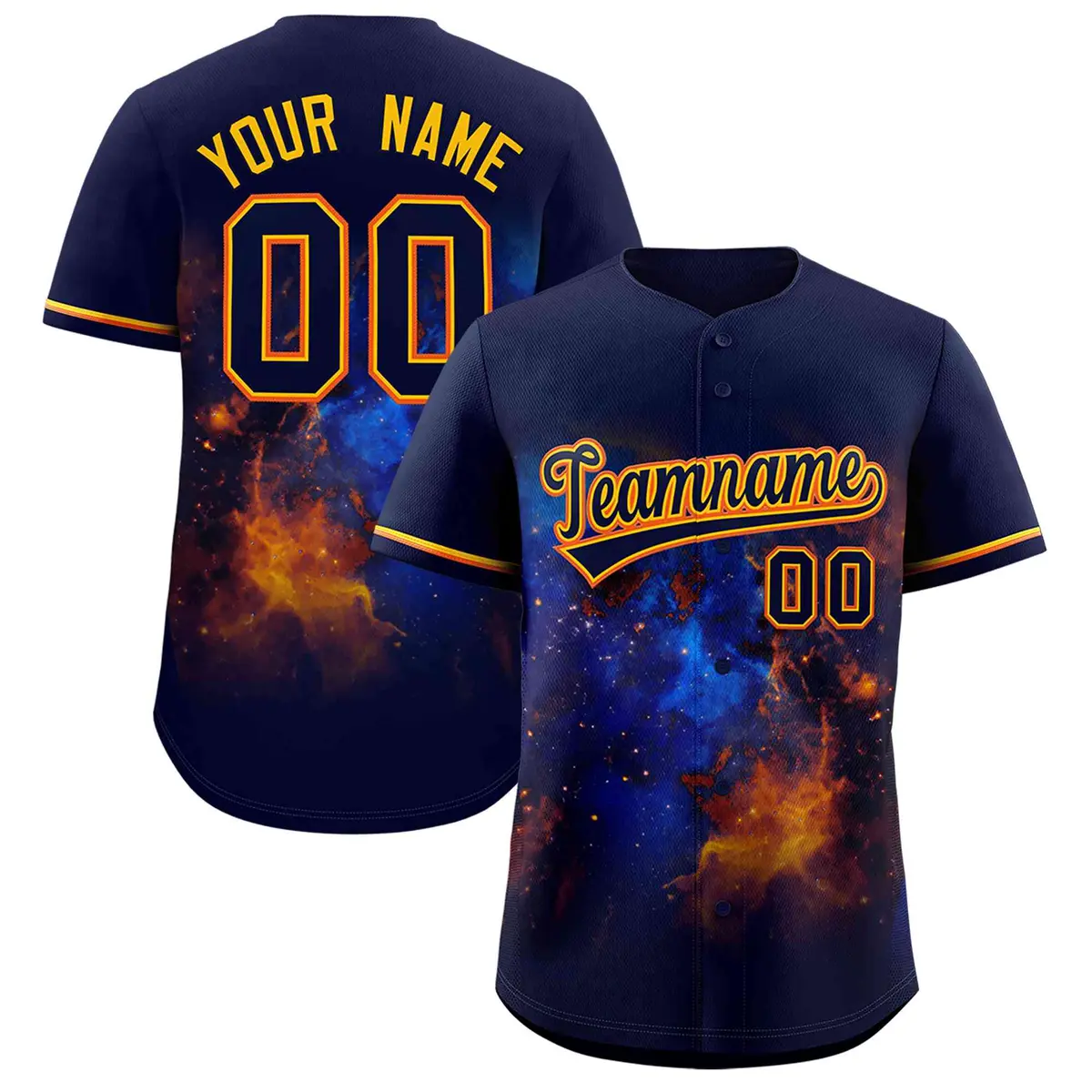 Navy Starburst Pattern Authentic Baseball Jersey