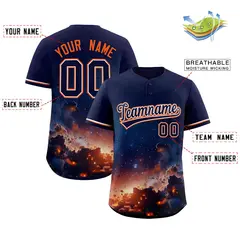 Navy Starburst Pattern Authentic Baseball Jersey 2