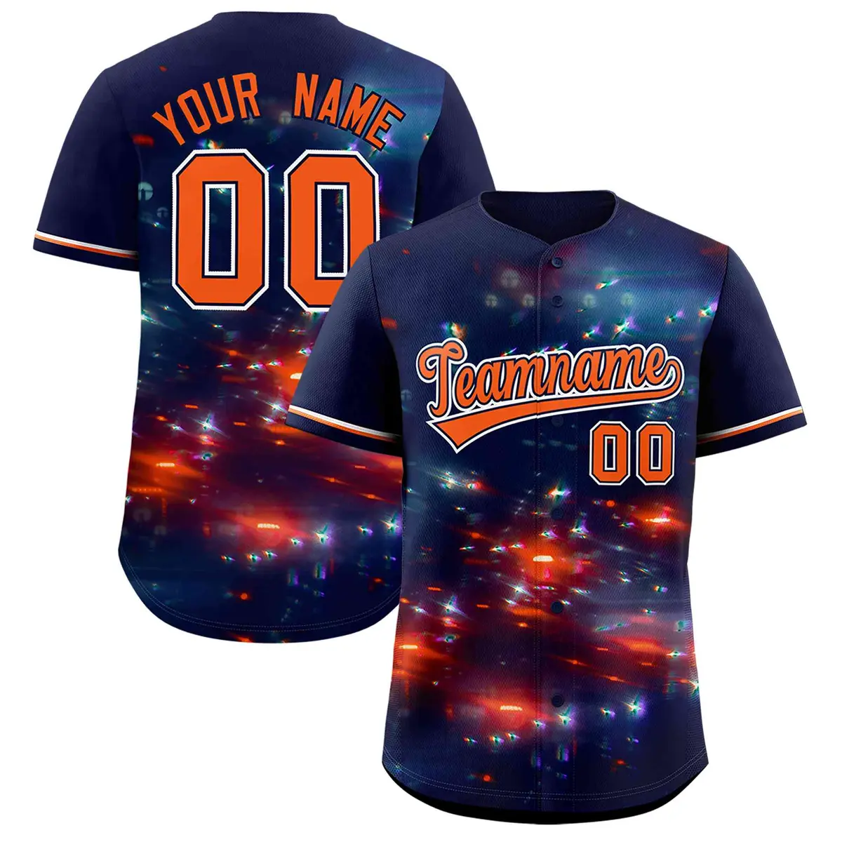 Navy Starburst Pattern Authentic Baseball Jersey