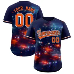 Navy Starburst Pattern Authentic Baseball Jersey