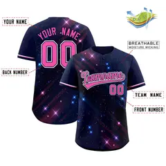 Navy Starburst Pattern Authentic Baseball Jersey 2