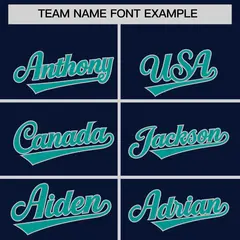Navy Teal Baroque Style Baseball Jersey 3