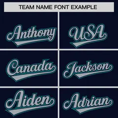 Navy Teal Raglan Lace-Up Neck Hockey Hoodie Jersey 3