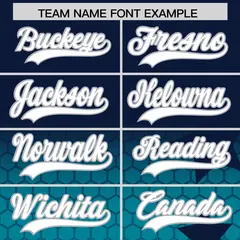 Navy Teal White Rising Stars Gradient Baseball Jersey 3