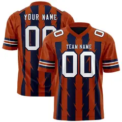 Navy Texas Orange Razr Stripe Graffiti Pattern Flag Football Jersey 1