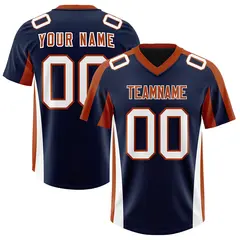 Navy Texas Orange Side Stripe Authentic Football Jersey 1