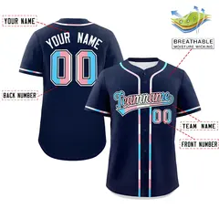 Navy Transgender Pride Month Classic Baseball Jersey 2