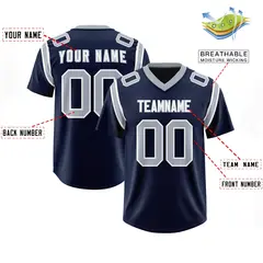 Navy Two-Tone Shoulder Cut Authentic Football Jersey 2