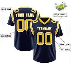 Navy Two-Tone Shoulder Cut Authentic Football Jersey 2