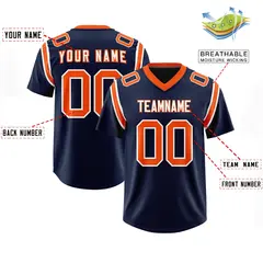 Navy Two-Tone Shoulder Cut Authentic Football Jersey 2