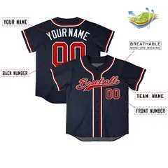 Navy Vintage Denim Baseball Jersey 4