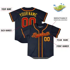 Navy Vintage Denim Baseball Jersey 4