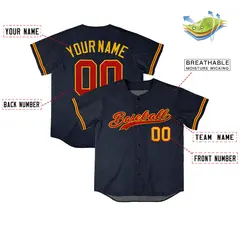 Navy Vintage Denim Baseball Jersey 4