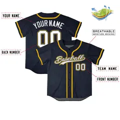 Navy Vintage Denim Baseball Jersey 4