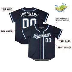 Navy Vintage Denim Baseball Jersey 4