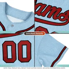 Navy Vintage Denim Baseball Jersey 7